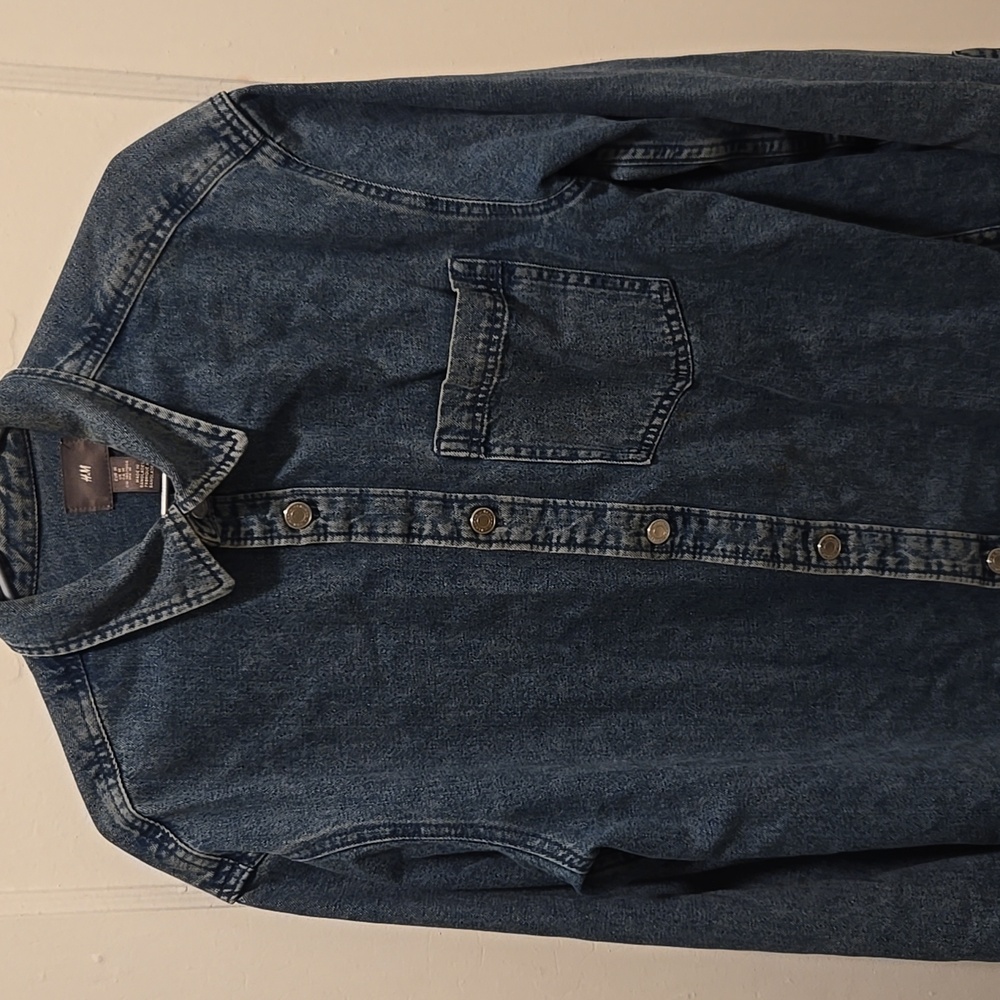 Rugged H&M Blue Denim Button-Up Shirt